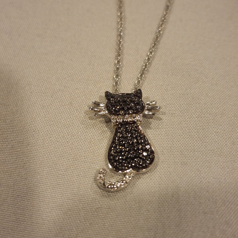 Black Cat Pendant and Necklace